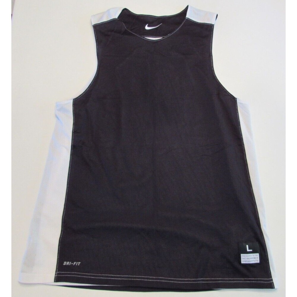 Men's Nike Dri-Fit Sleeveless Reversible Jersey Black/White Size L